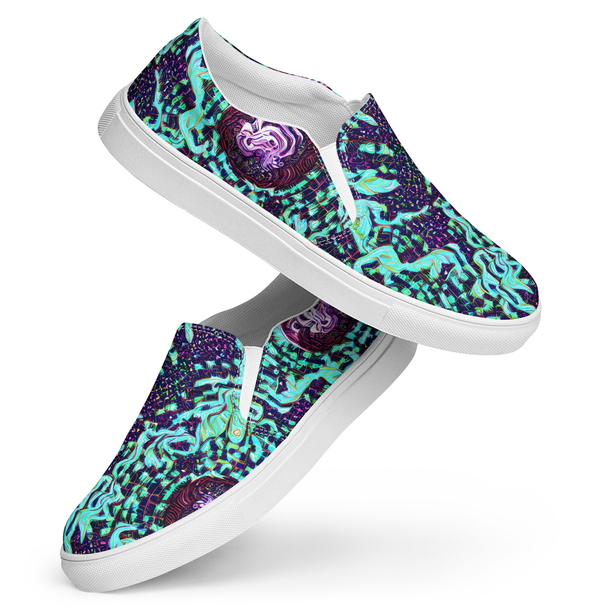 Midnight Electric on Women's Slip-On Canvas Shoes — Front