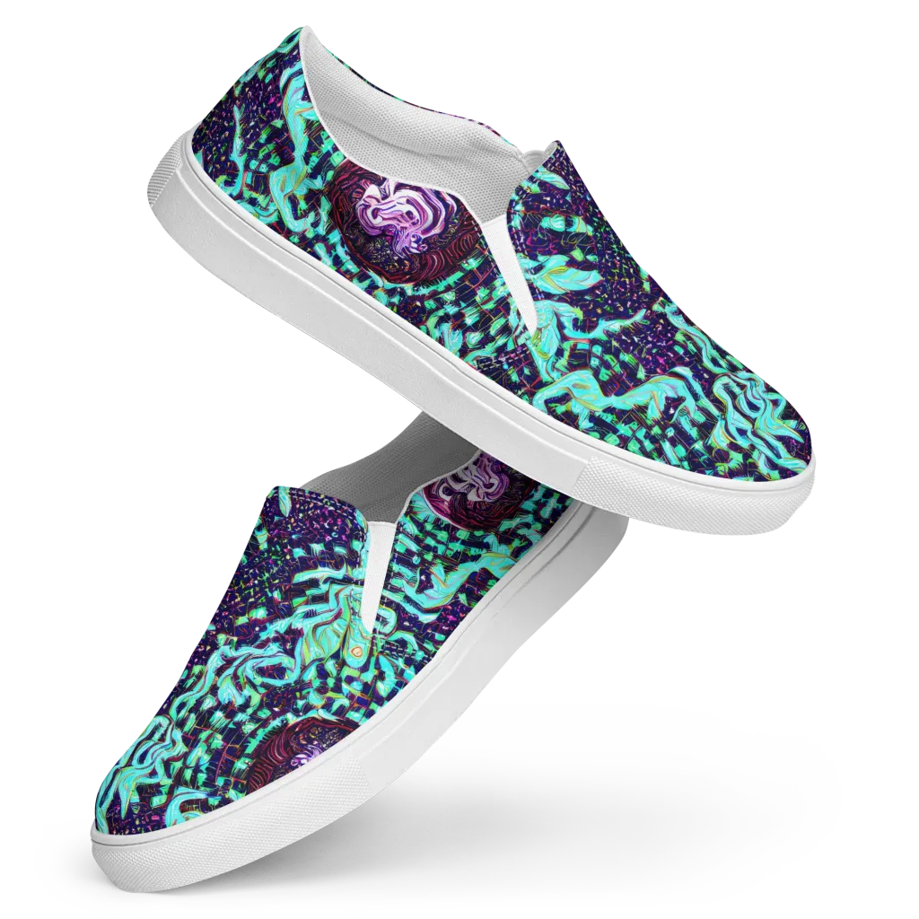 Midnight Electric on Women's Slip-On Canvas Shoes — Front