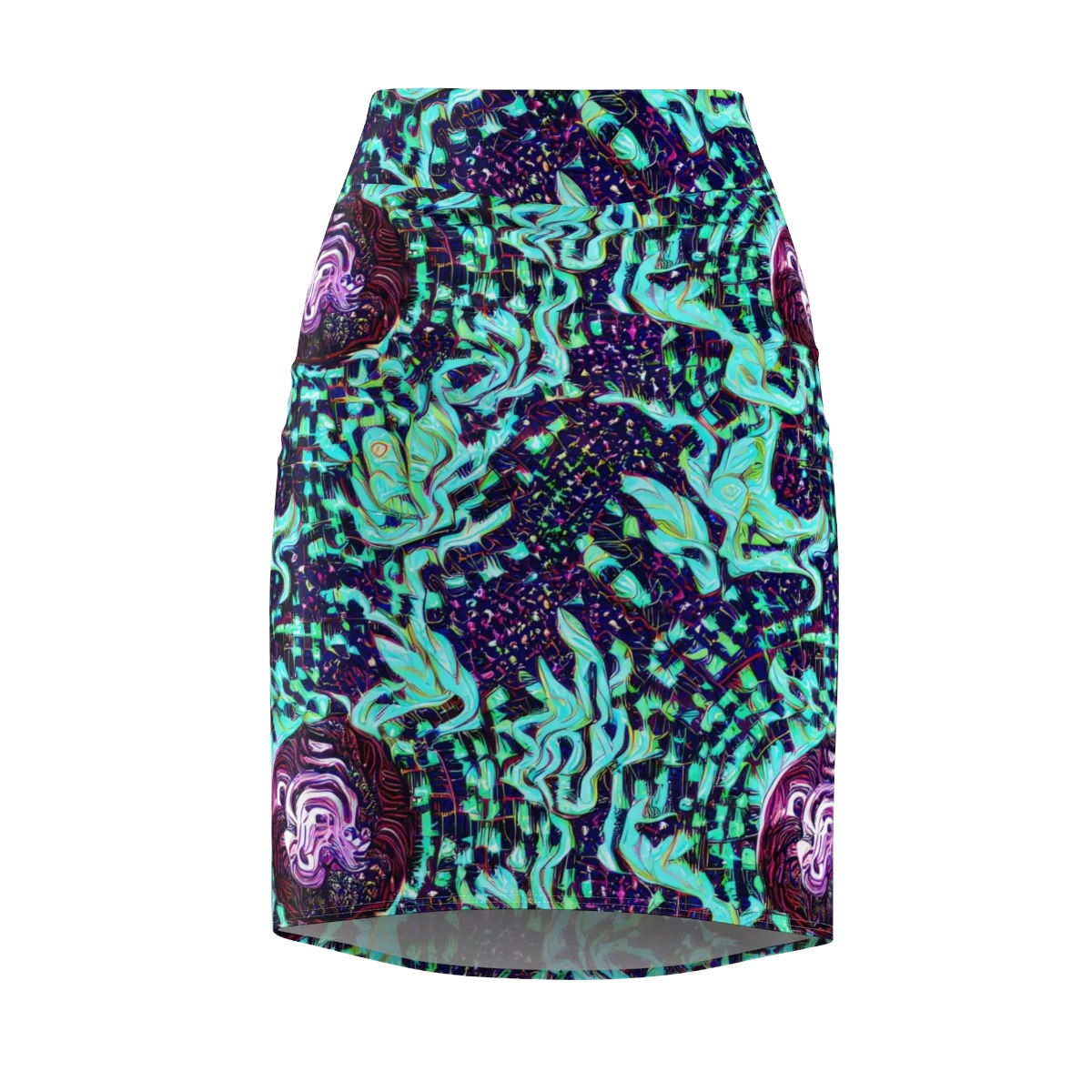Midnight Electric on Pencil Skirt — Front