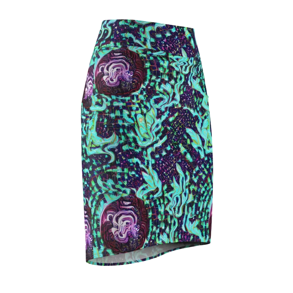 Midnight Electric on Pencil Skirt — Front Side