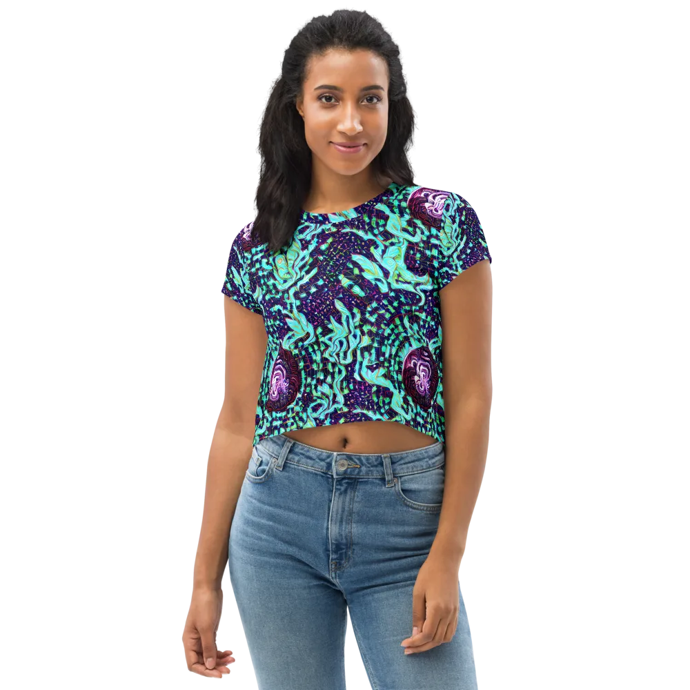 Midnight Electric on Crop Tee — Front