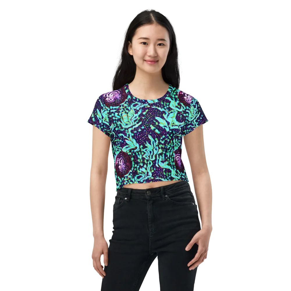Midnight Electric on Crop Tee — Front