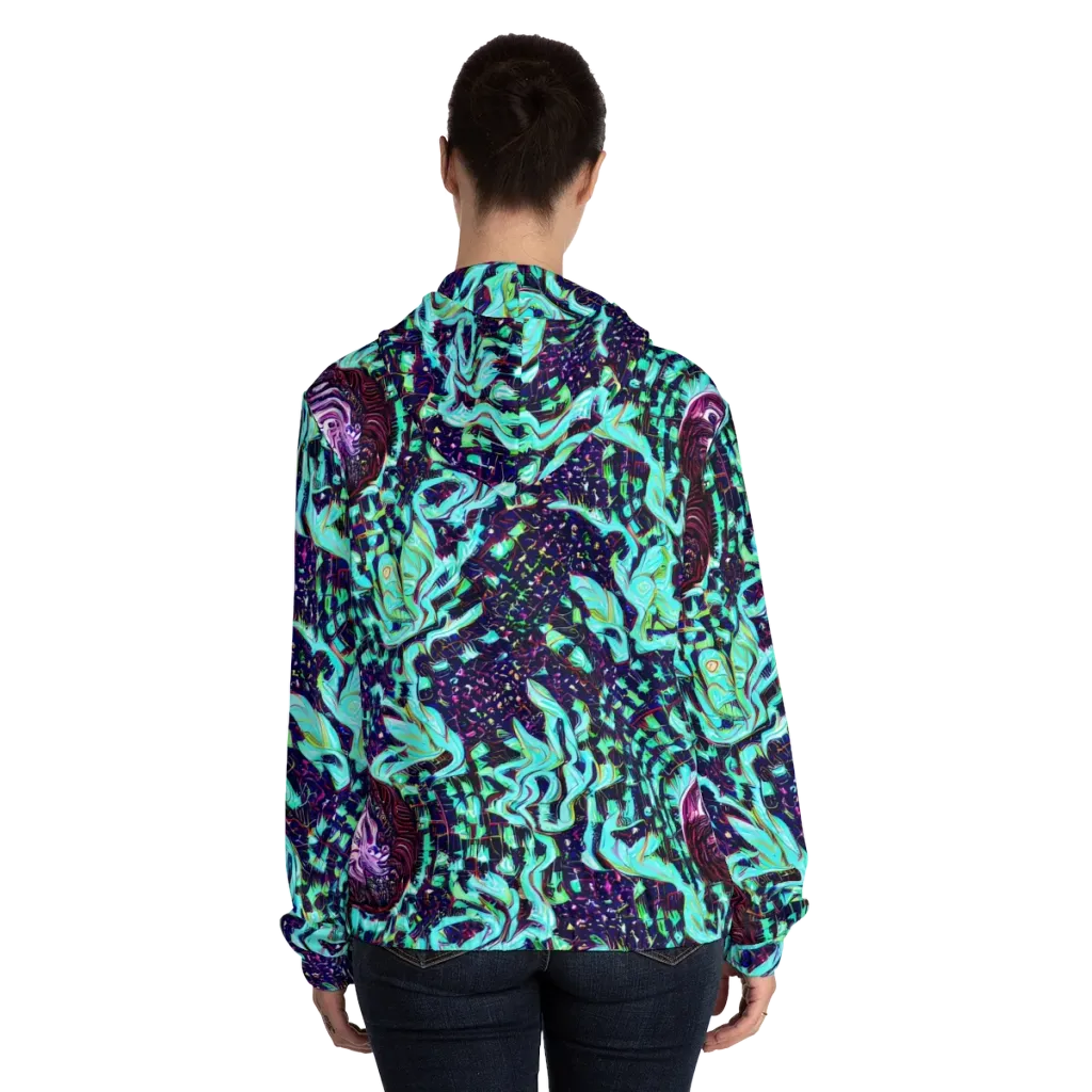Midnight Electric on Women's Full-Zip Hoodie — Back On Person