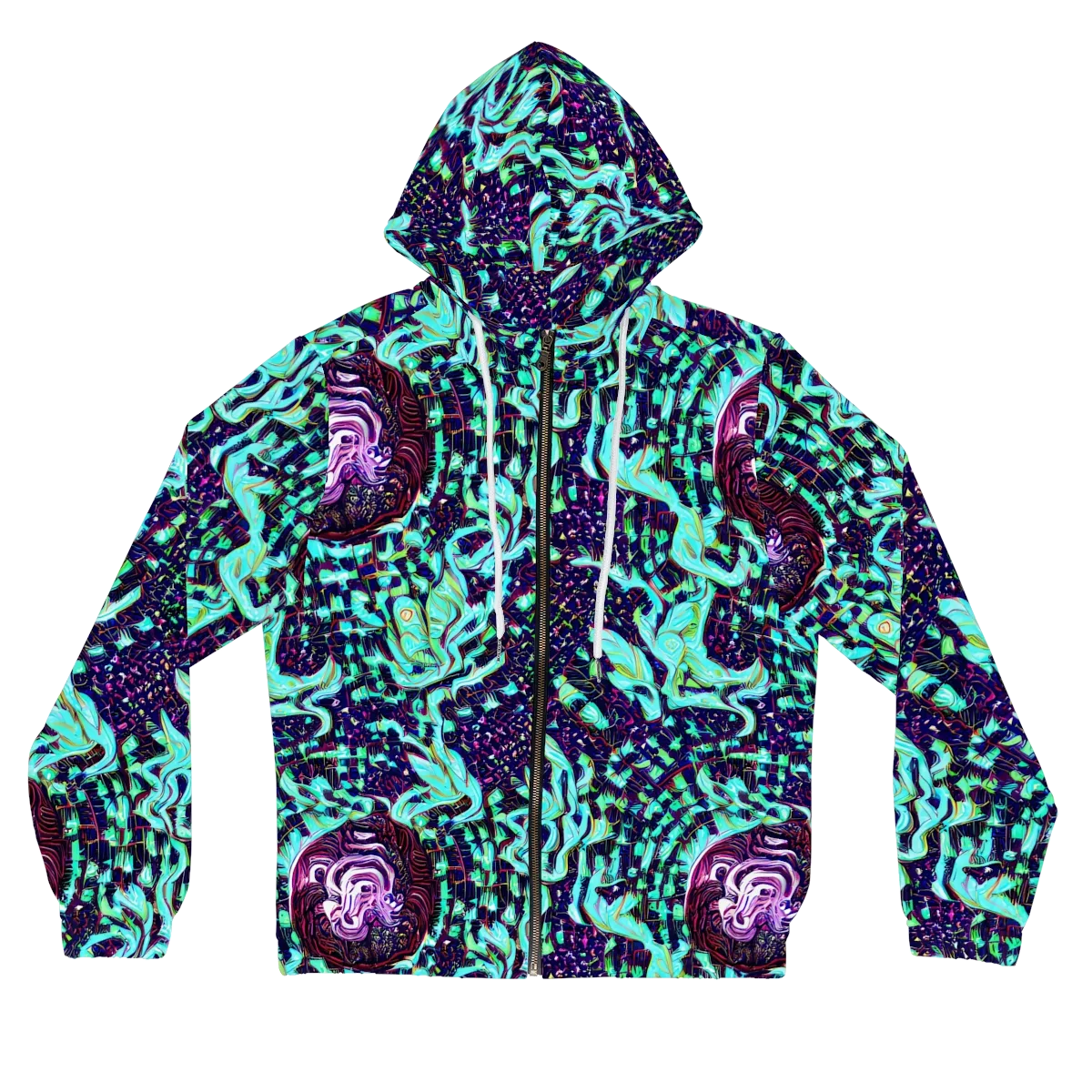 Midnight Electric on Women's Full-Zip Hoodie — Front