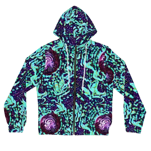 Midnight Electric on a Women's Full-Zip Hoodie