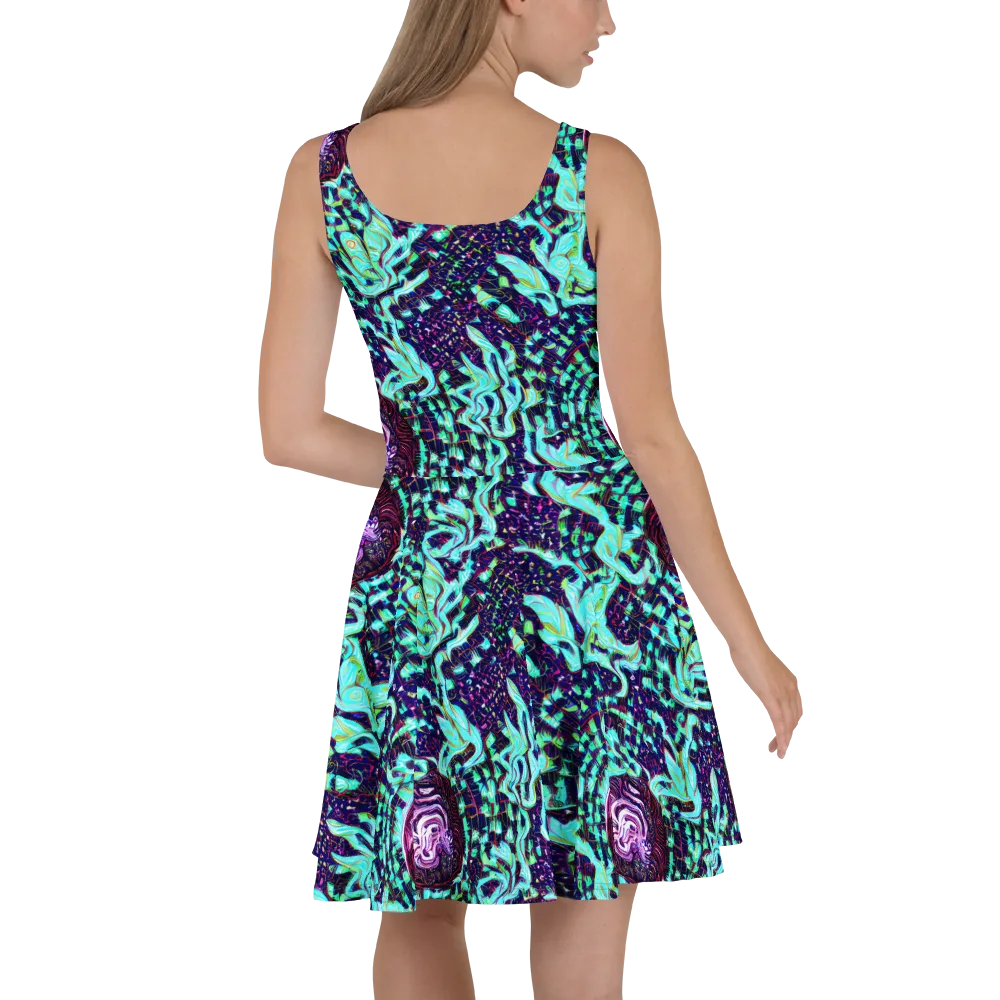 Midnight Electric on Skater Dress — Back