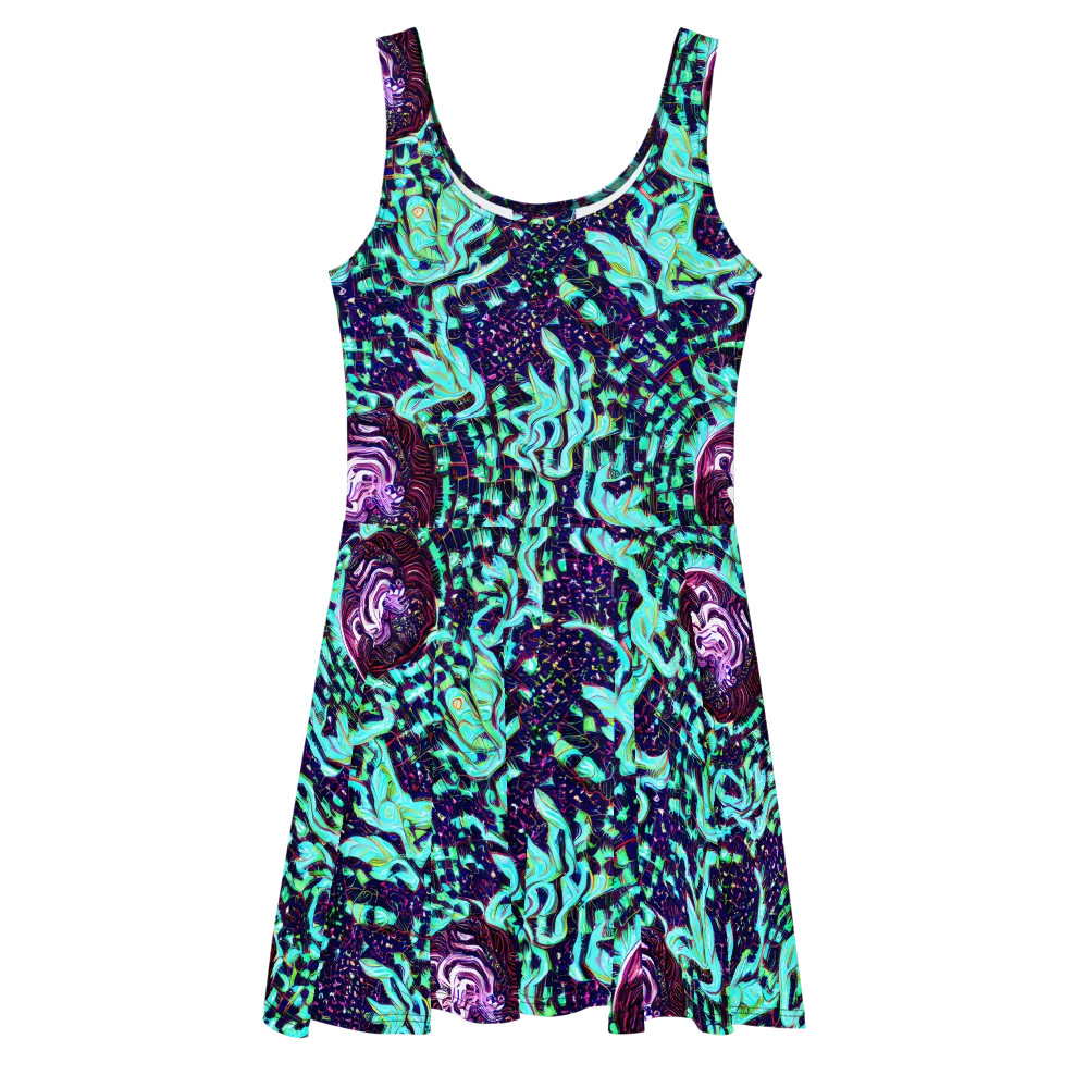 Midnight Electric on Skater Dress — Front