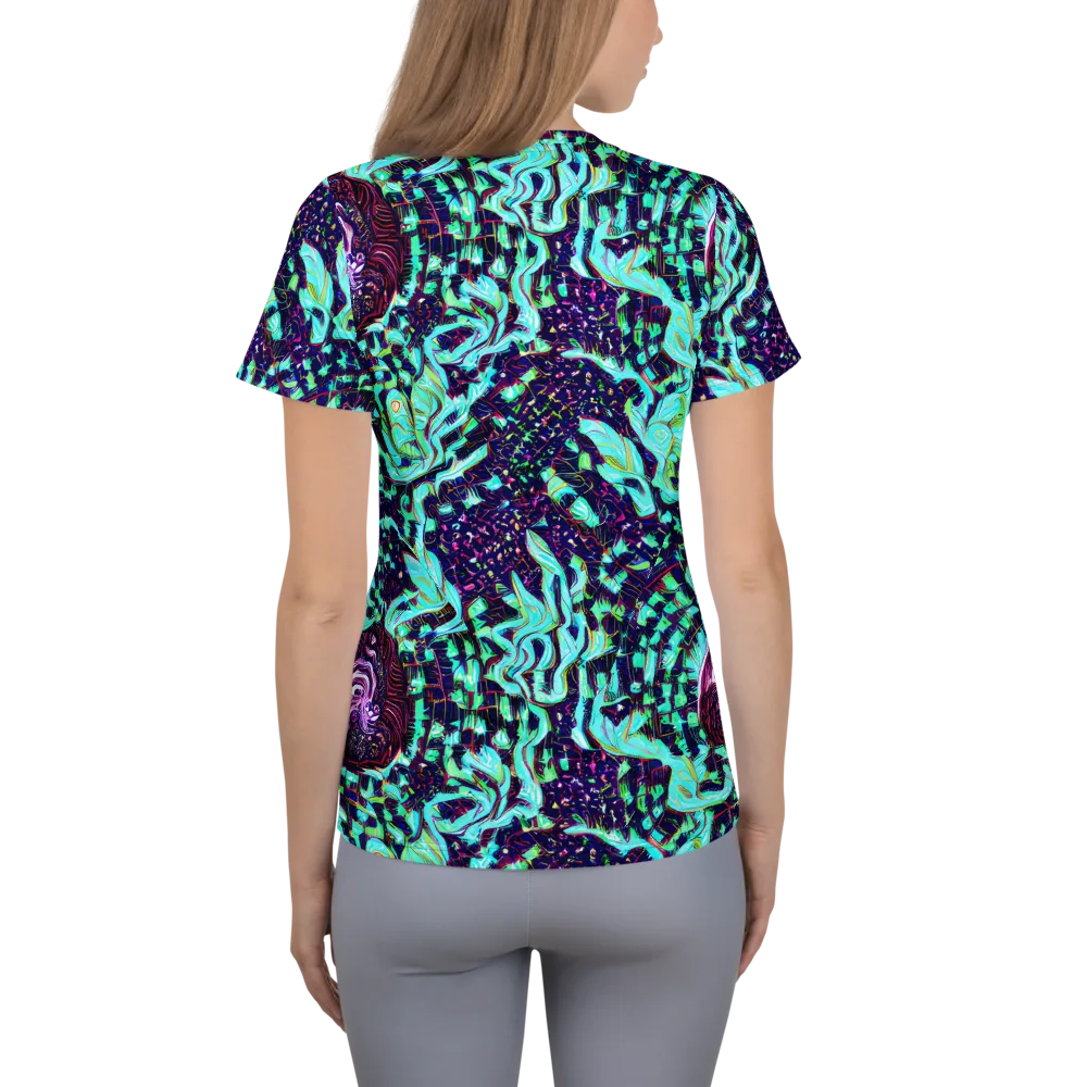 Midnight Electric on Women's Athletic T-Shirt — Back
