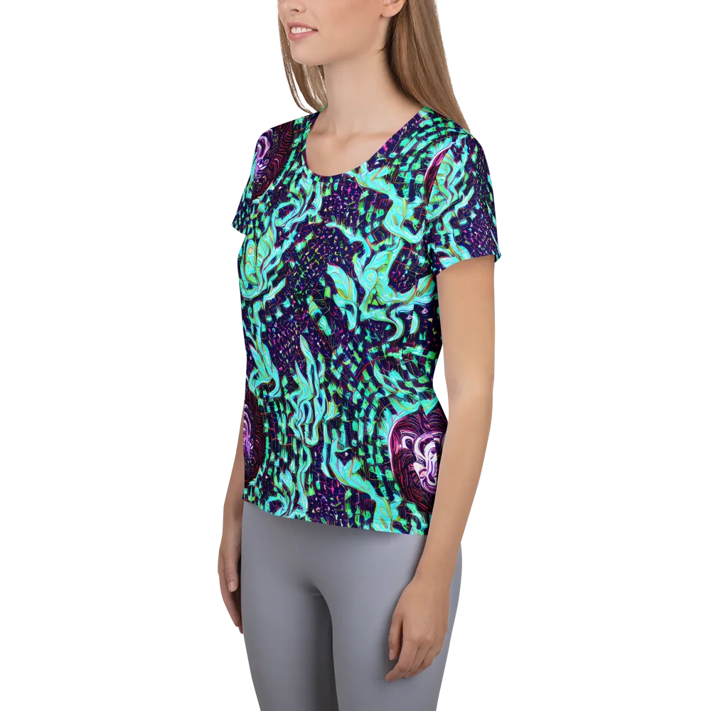 Midnight Electric on Women's Athletic T-Shirt — Left