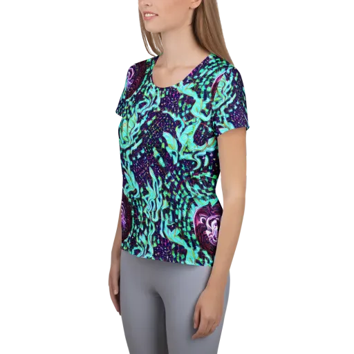 Midnight Electric on a Women's Athletic T-Shirt