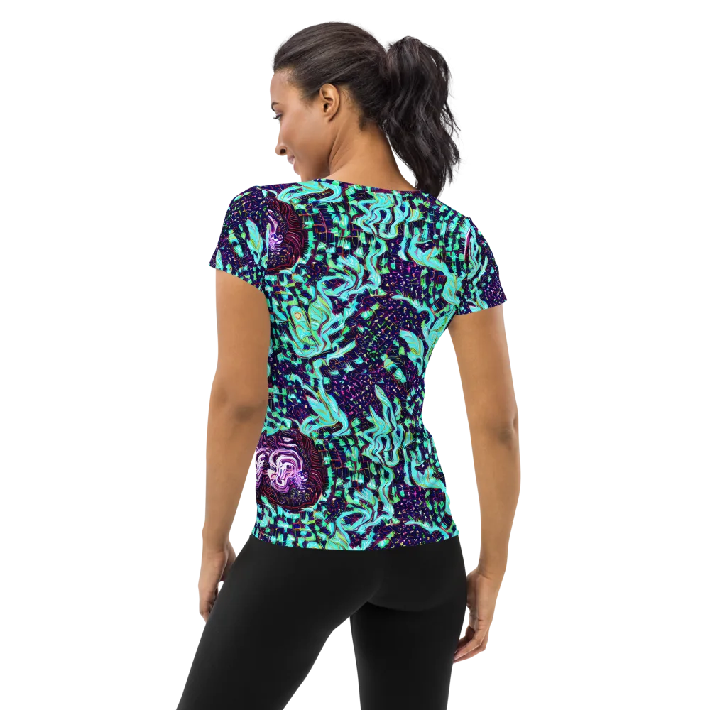 Midnight Electric on Women's Athletic T-Shirt — Back