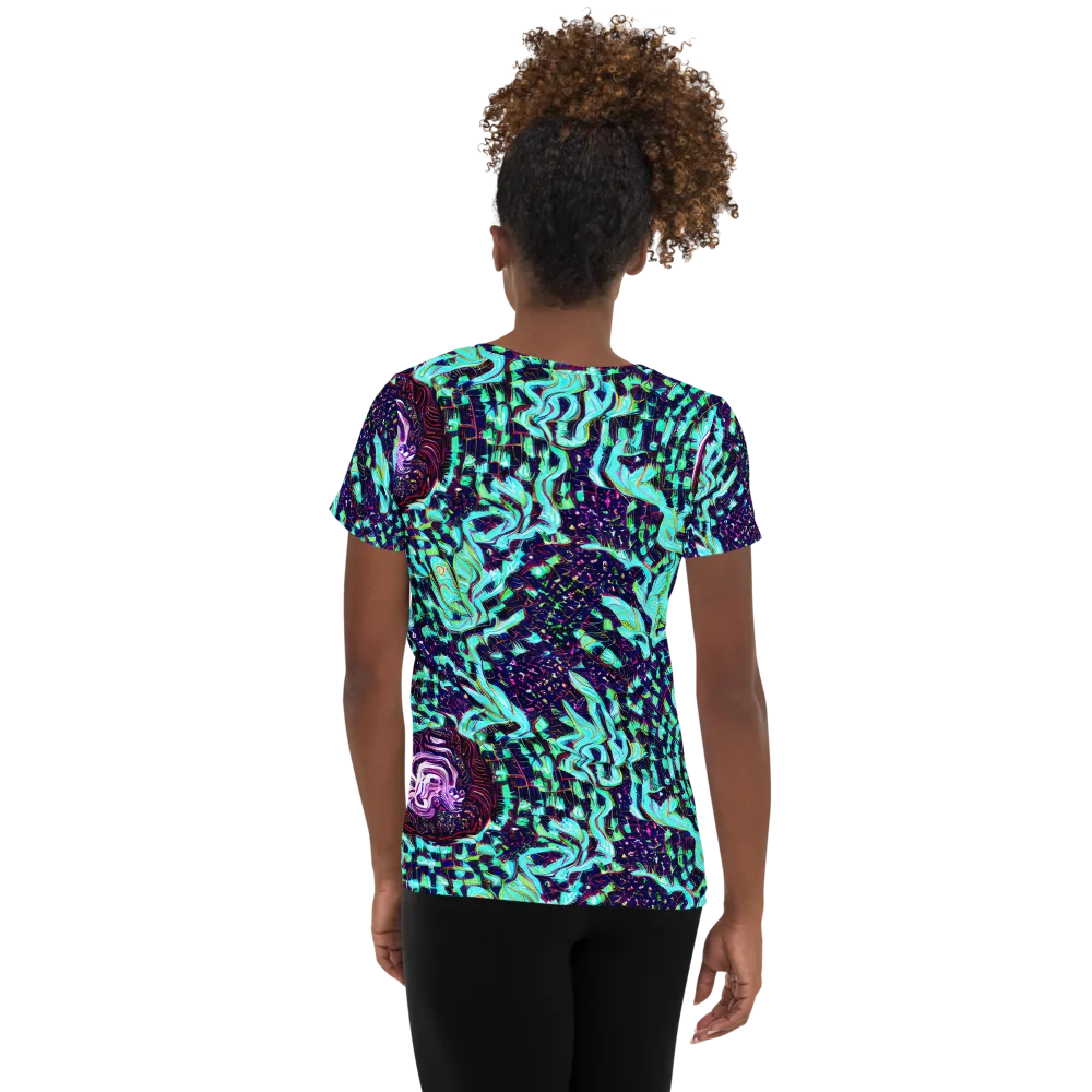Midnight Electric on Women's Athletic T-Shirt — Back