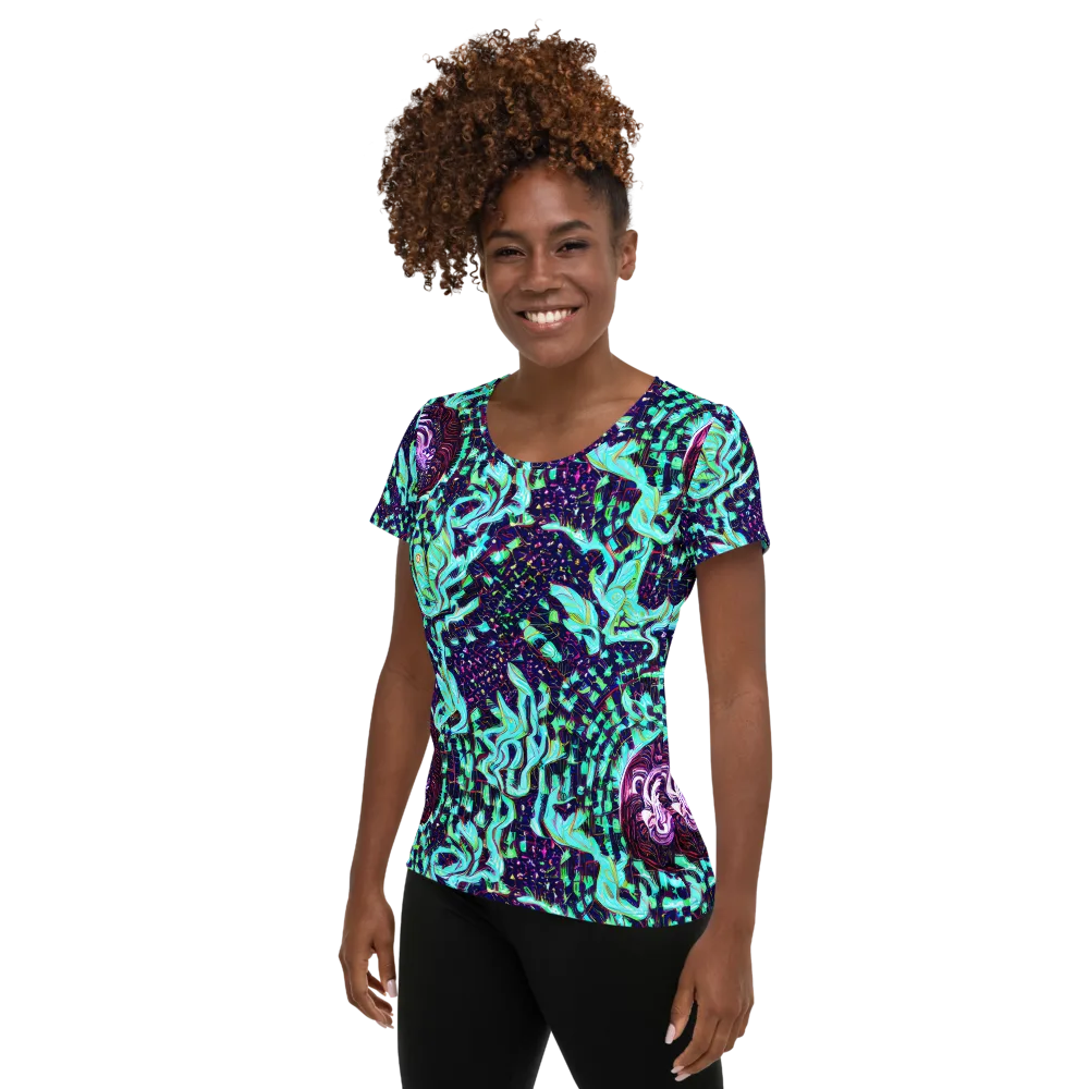 Midnight Electric on Women's Athletic T-Shirt — Left