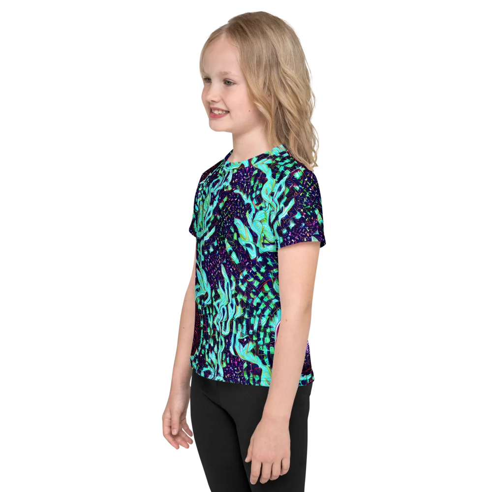 Midnight Electric on Kids Crew Neck T-Shirt — Left
