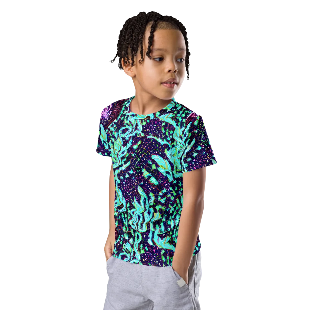 Midnight Electric on Kids Crew Neck T-Shirt — Left Front