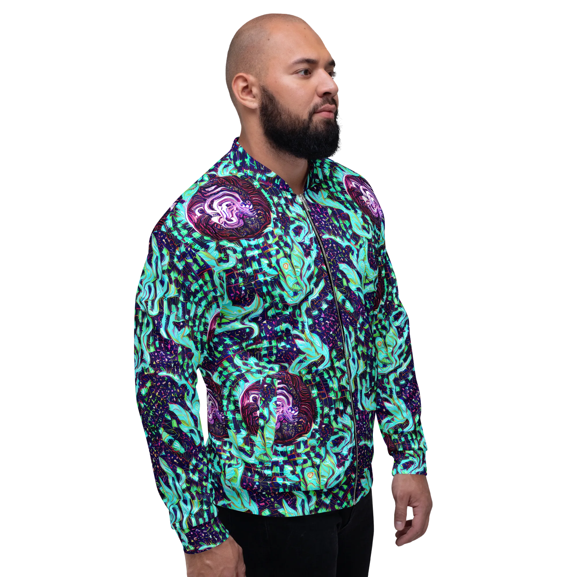 Midnight Electric on Bomber Jacket — Right