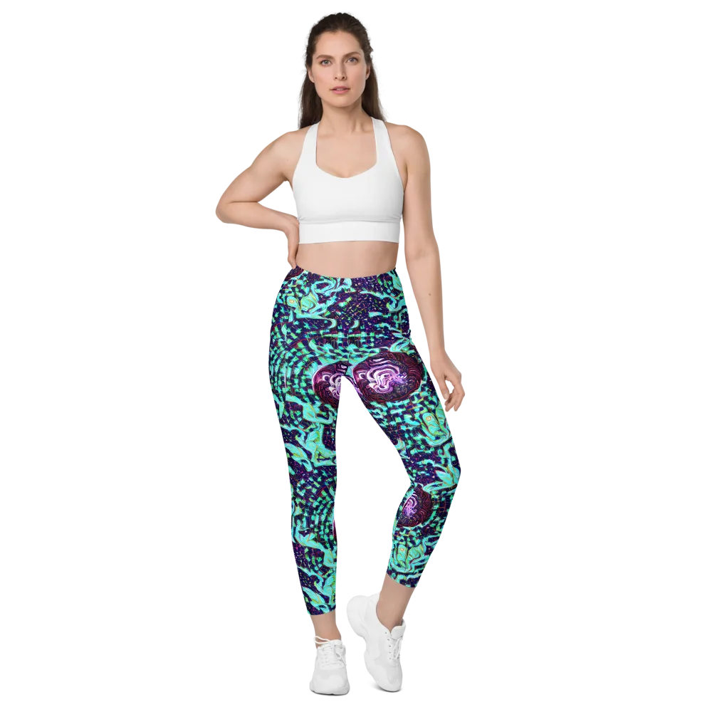 Midnight Electric on Leggings with Pockets — Front