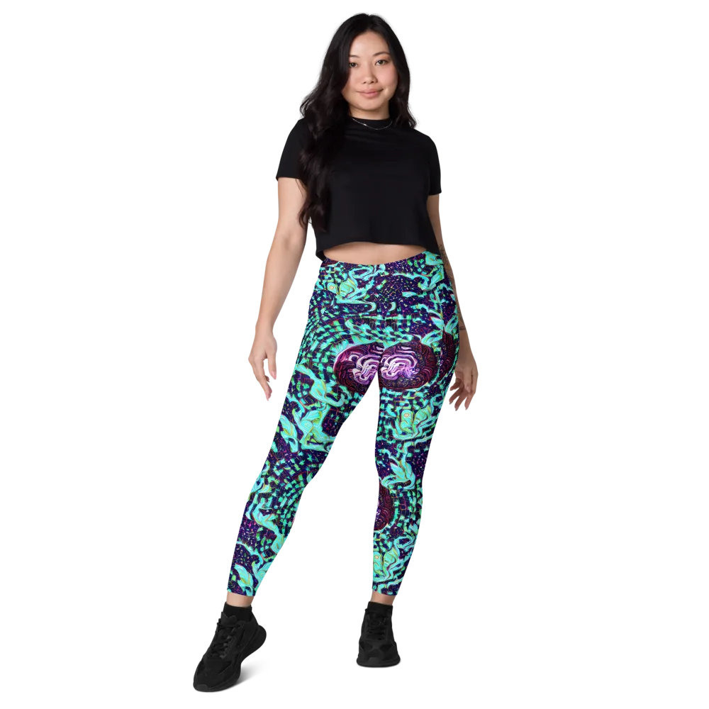Midnight Electric on Leggings with Pockets — Front