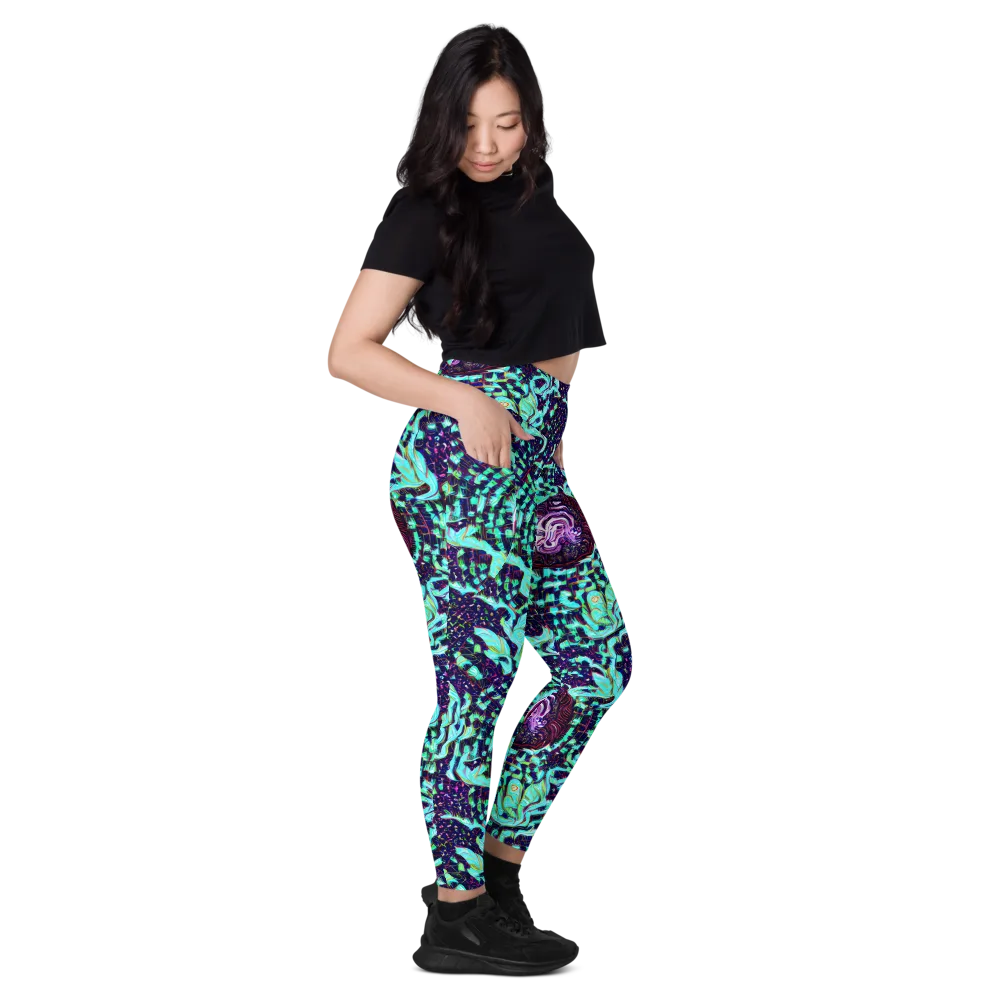 Midnight Electric on Leggings with Pockets — Right