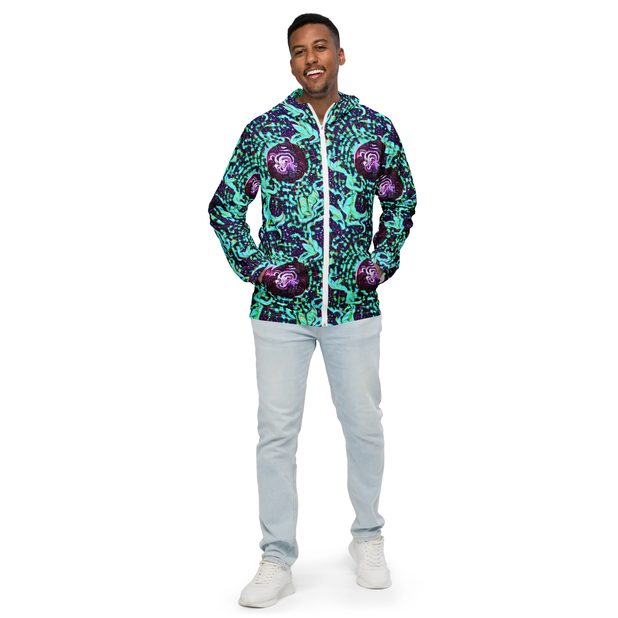 Midnight Electric on Men's Windbreaker — Front