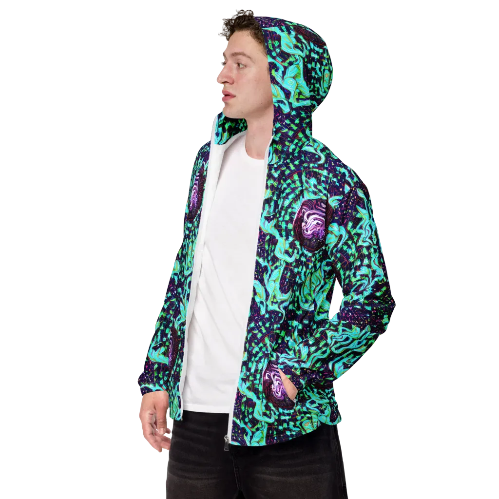 Midnight Electric on Men's Windbreaker — Left Front