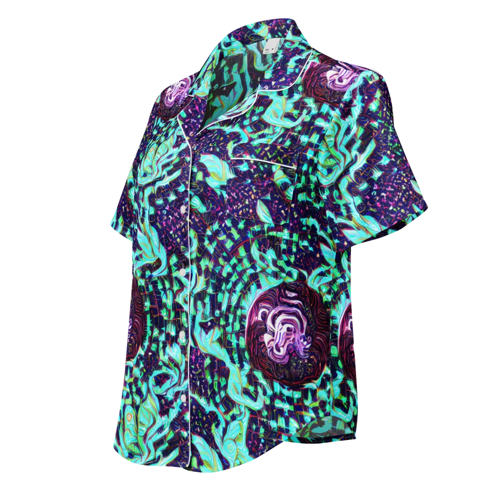 Midnight Electric on Women's Short Sleeve Pajama Top — Left Front
