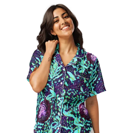 Midnight Electric on a Women's Short Sleeve Pajama Top