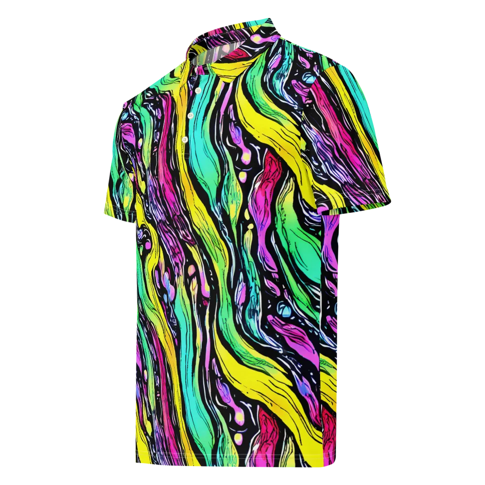 Neon Wildwater on Men's Slim Fit Polo Shirt — Left Front
