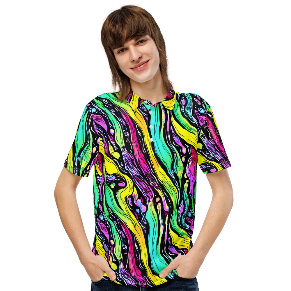 Neon Wildwater on Men's Slim Fit Polo Shirt — Front