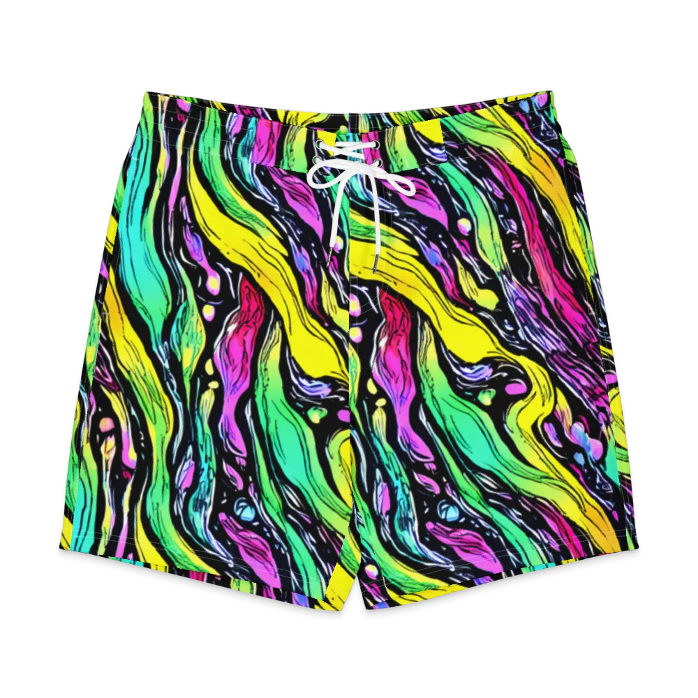 Neon Wildwater on Men's Board Shorts — Front