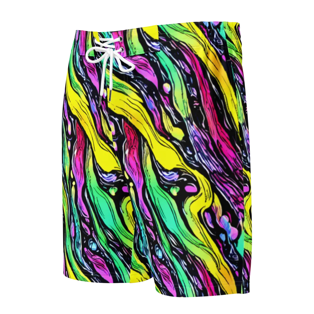Neon Wildwater on Men's Board Shorts — Front