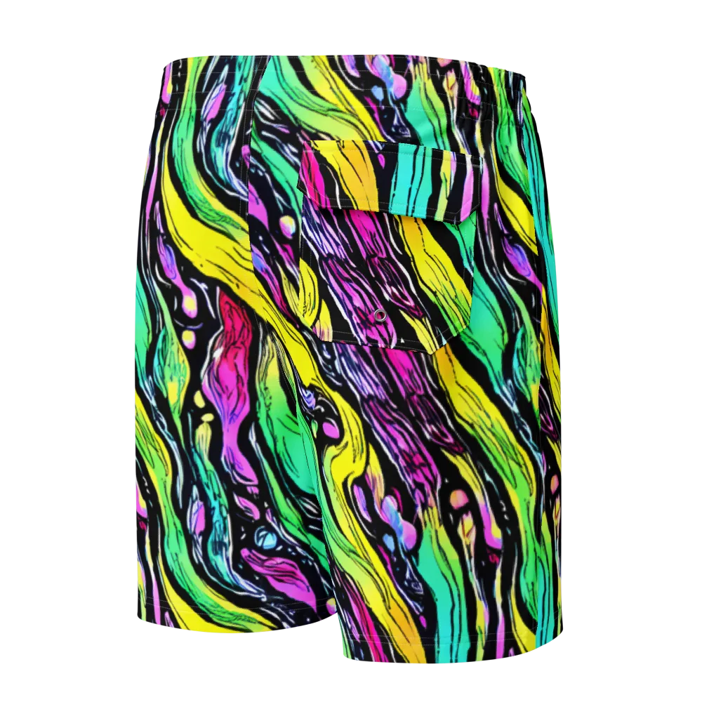 Neon Wildwater on Men's Board Shorts — Back