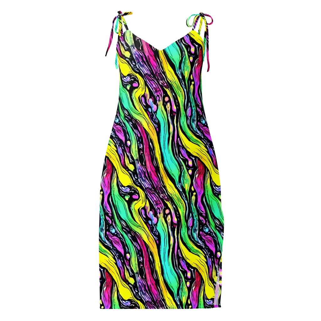 Neon Wildwater on Slip Dress — Front