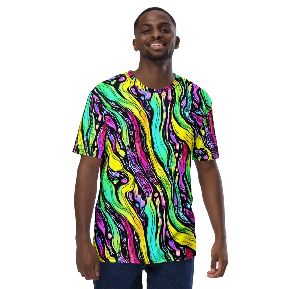 Neon Wildwater on Men's Crew Neck T-Shirt — Front
