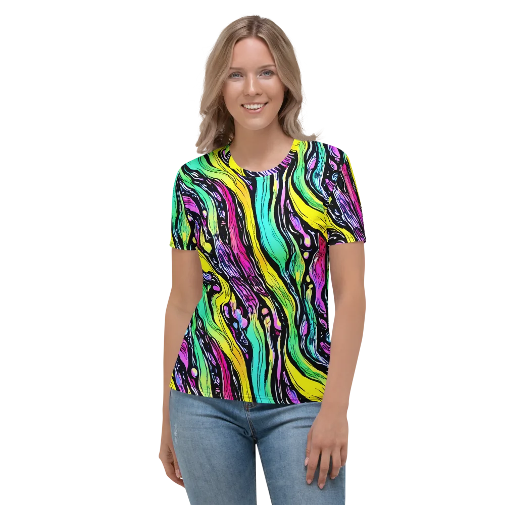 Neon Wildwater on Women's Crew Neck T-Shirt — Front