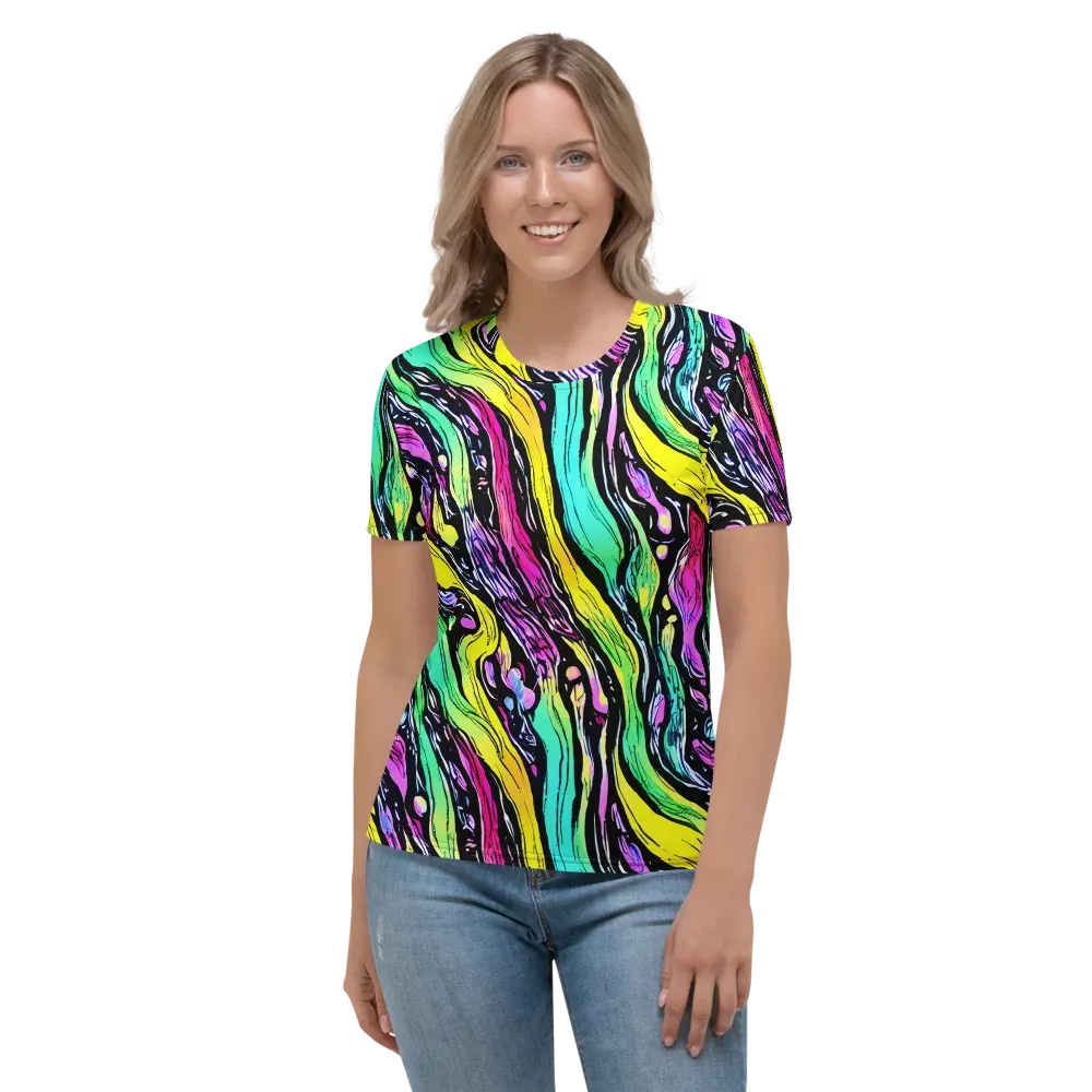Neon Wildwater on Women's Crew Neck T-Shirt — Front