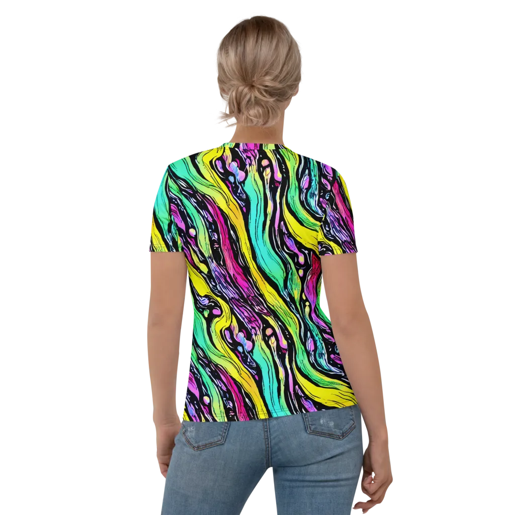 Neon Wildwater on Women's Crew Neck T-Shirt — Back