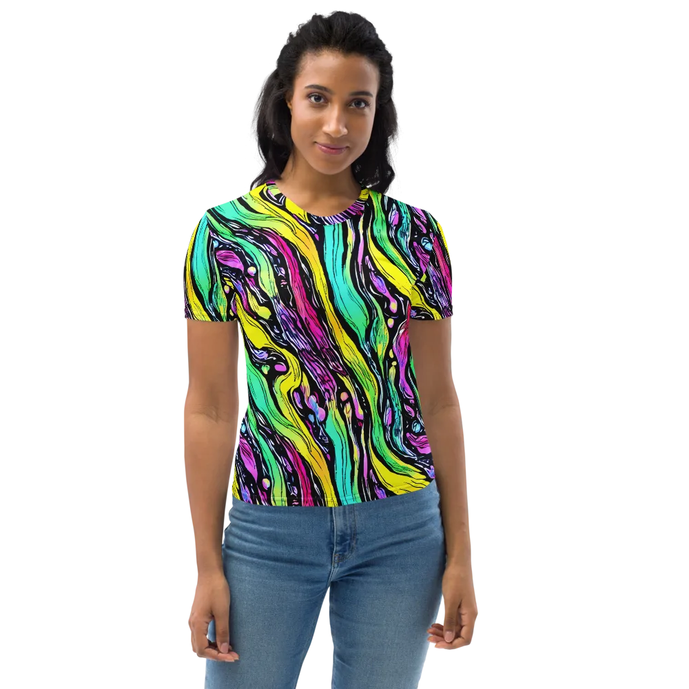 Neon Wildwater on Women's Crew Neck T-Shirt — Front