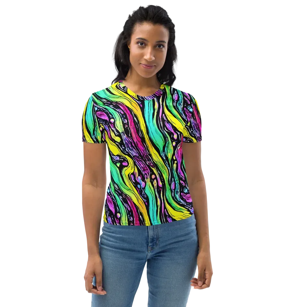 Neon Wildwater on Women's Crew Neck T-Shirt — Front