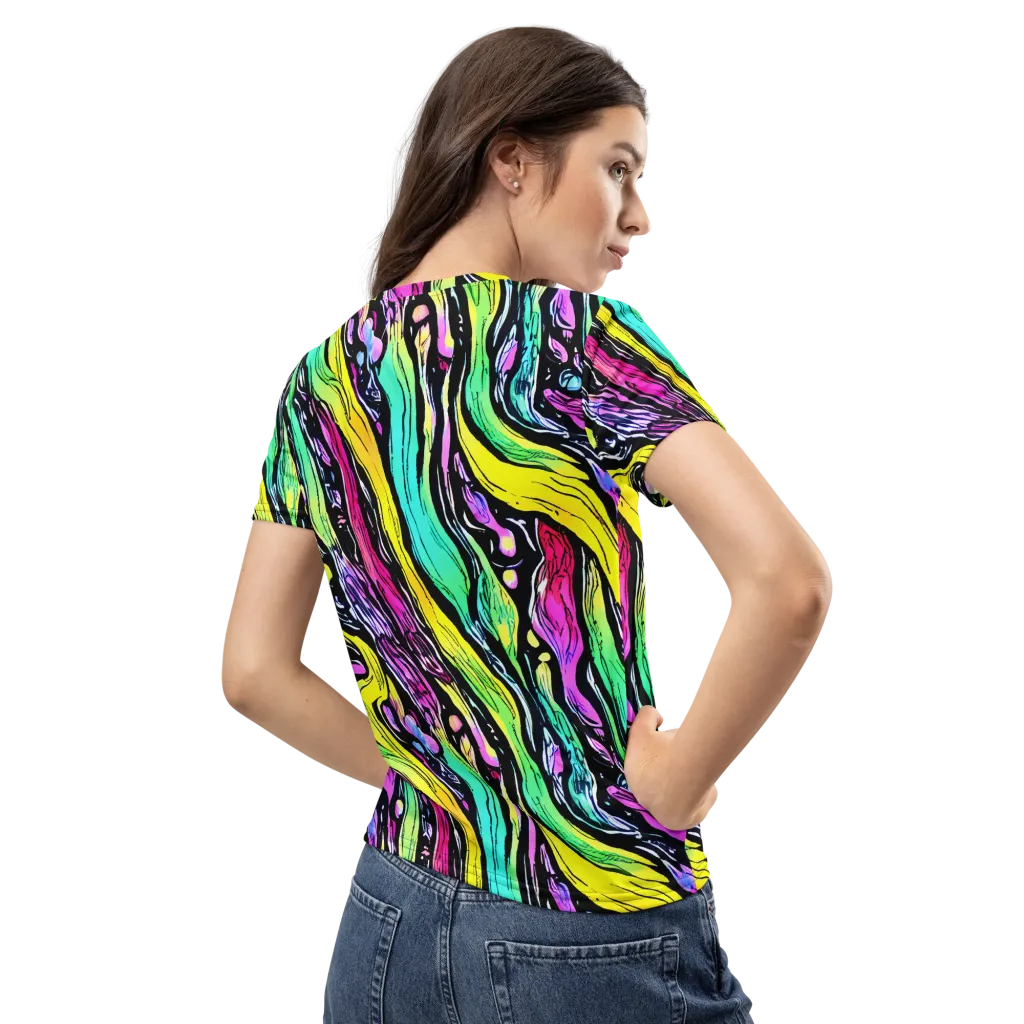 Neon Wildwater on Women's Crew Neck T-Shirt — Back