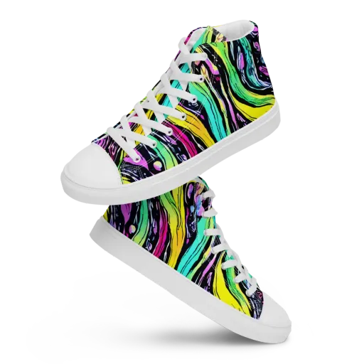 Neon Wildwater on a Women's High Top Canvas Shoes