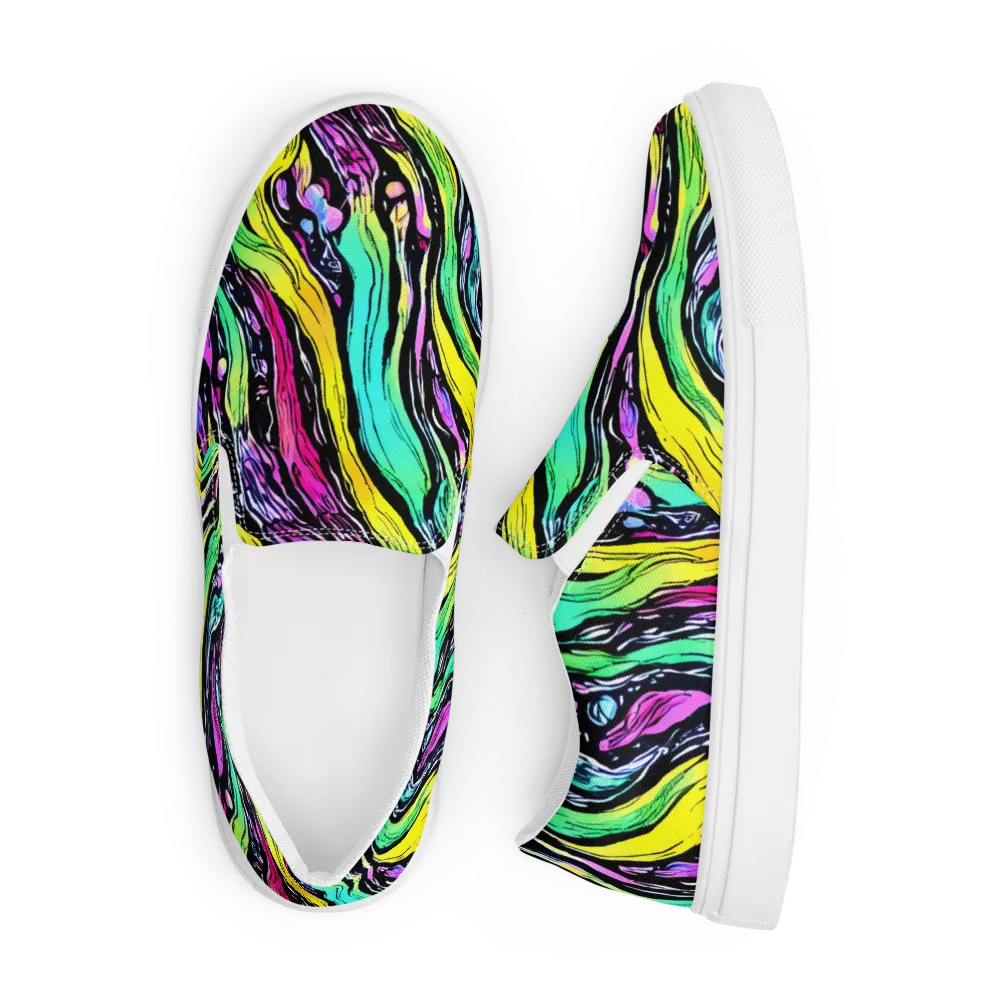 Neon Wildwater on Men's Slip-On Canvas Shoes — Front