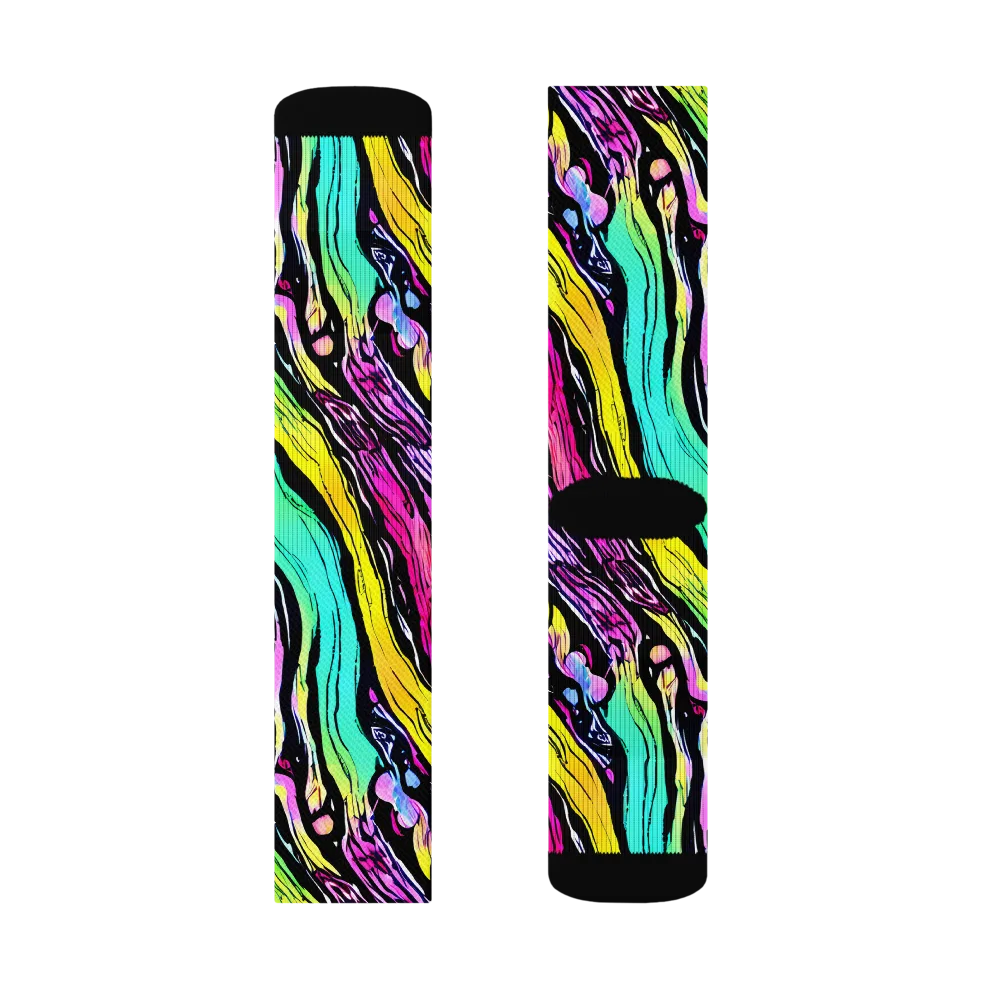 Neon Wildwater on Socks — Right Sock