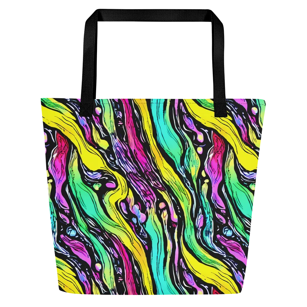 Neon Wildwater on Large Tote Bag W/ Pocket — Front