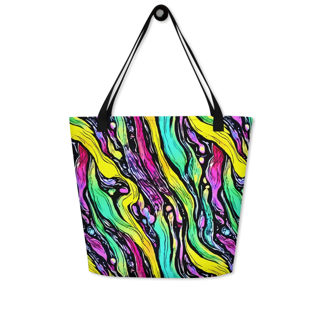 Neon Wildwater on Large Tote Bag W/ Pocket — Front
