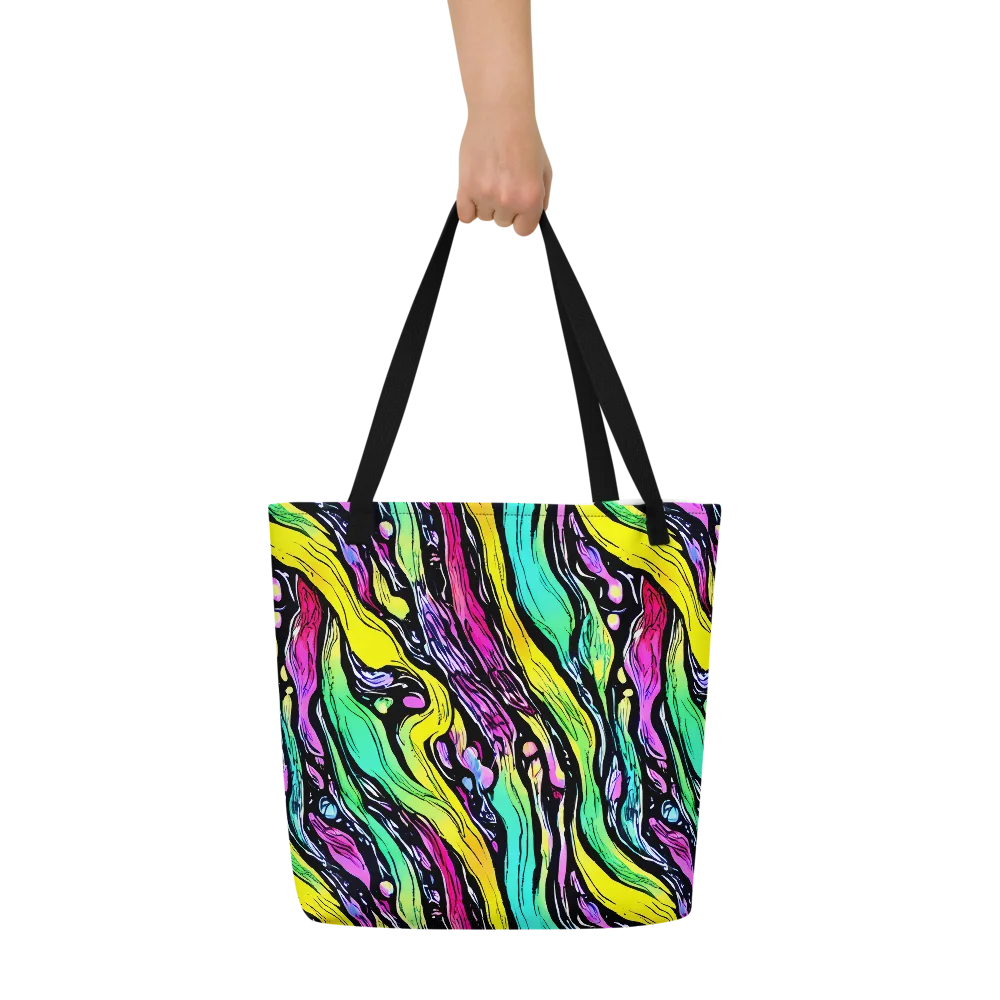 Neon Wildwater on Large Tote Bag W/ Pocket — Front