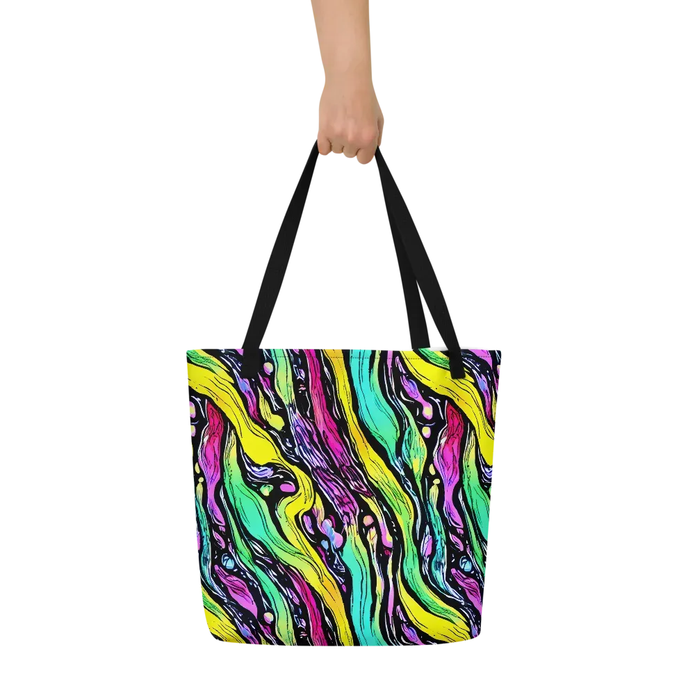 Neon Wildwater on Large Tote Bag W/ Pocket — Front
