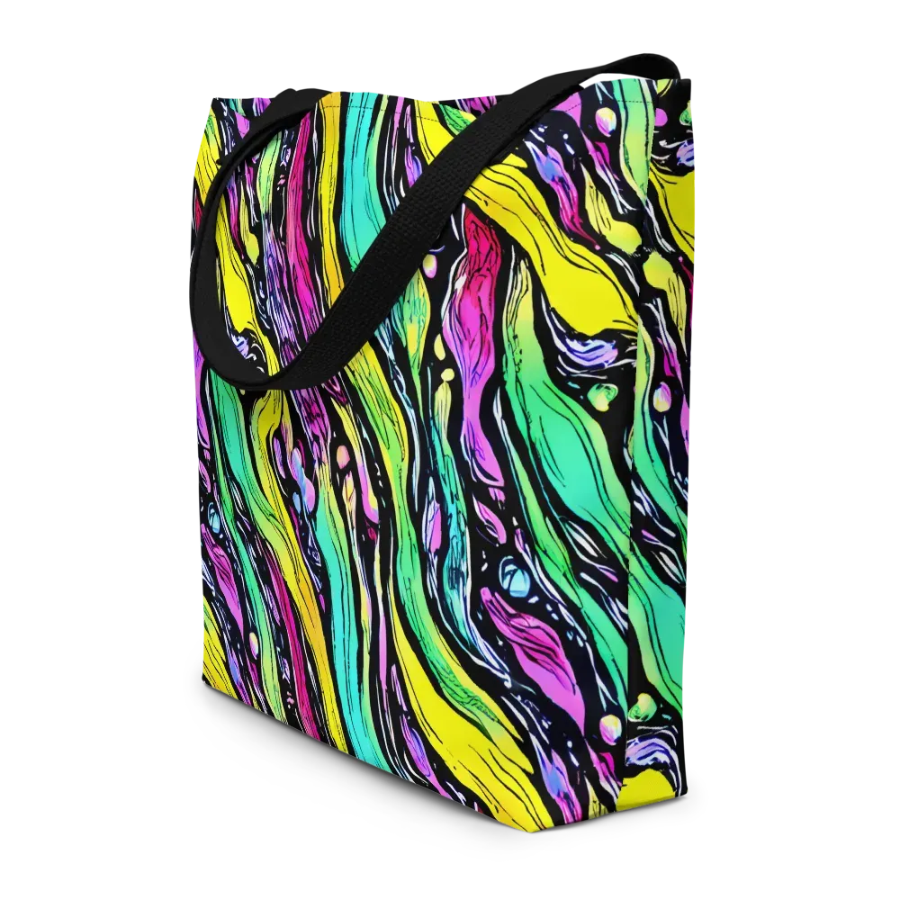 Neon Wildwater on Large Tote Bag W/ Pocket — Front