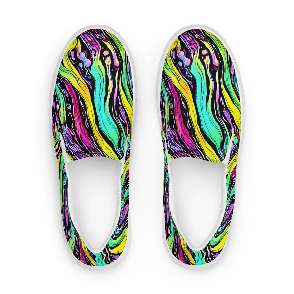 Neon Wildwater on Women's Slip-On Canvas Shoes — Front