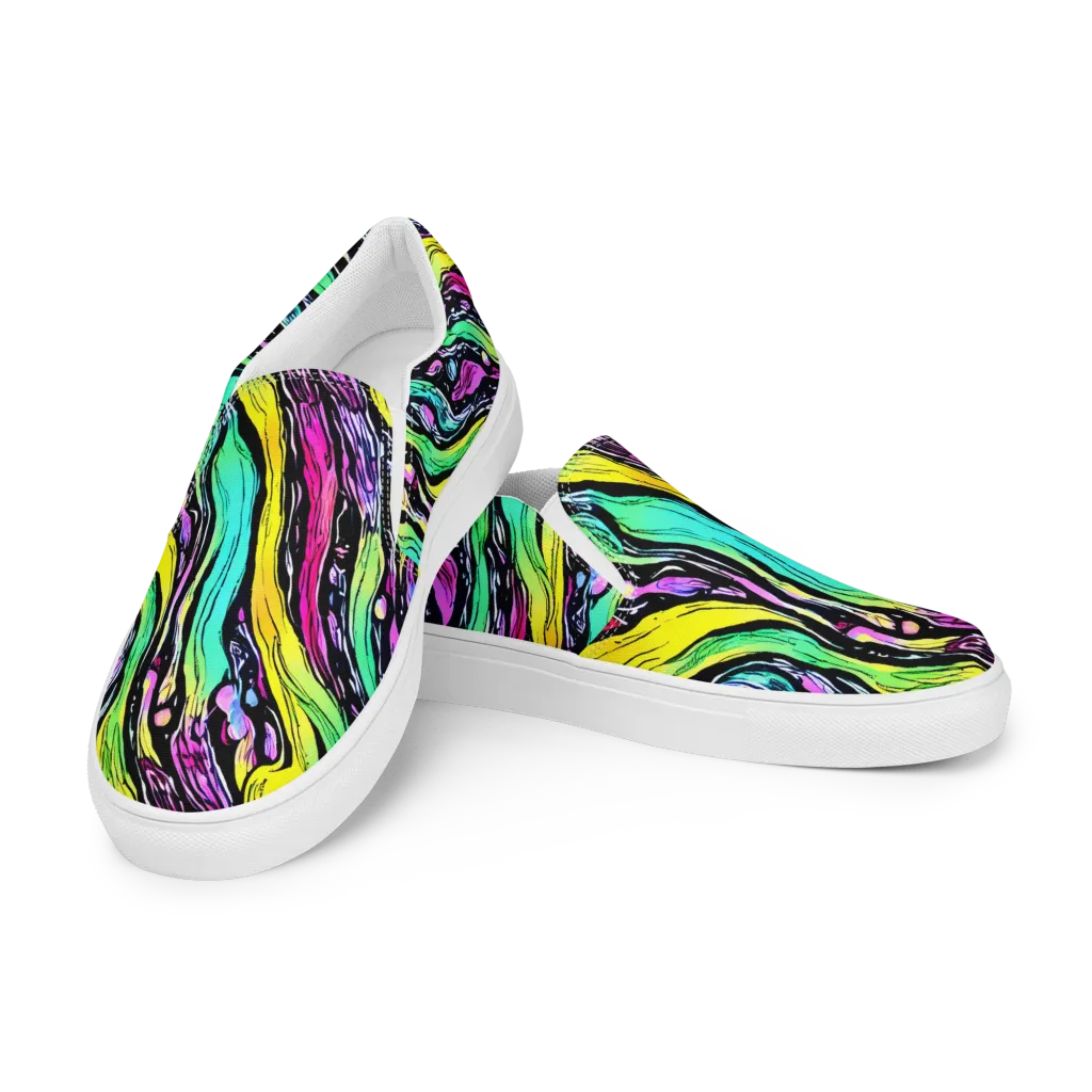 Neon Wildwater on Women's Slip-On Canvas Shoes — Left Front
